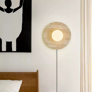 Cocarila Applique Murale en Travertin avec Abat Jour Annulaire