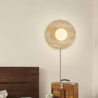 Cocarila Applique Murale en Travertin avec Abat Jour Annulaire