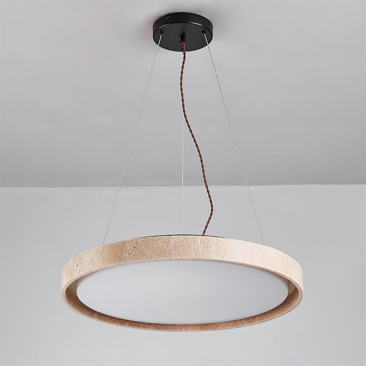 Ritta Pendant Light Travertine Ring-Neutral Decor