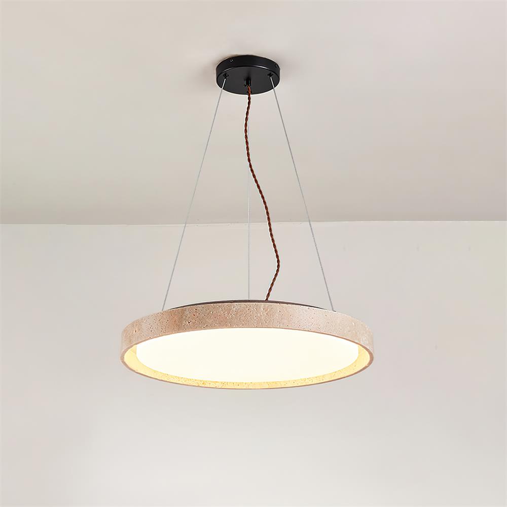 Ritta Pendant Light Travertine Ring-Neutral Decor