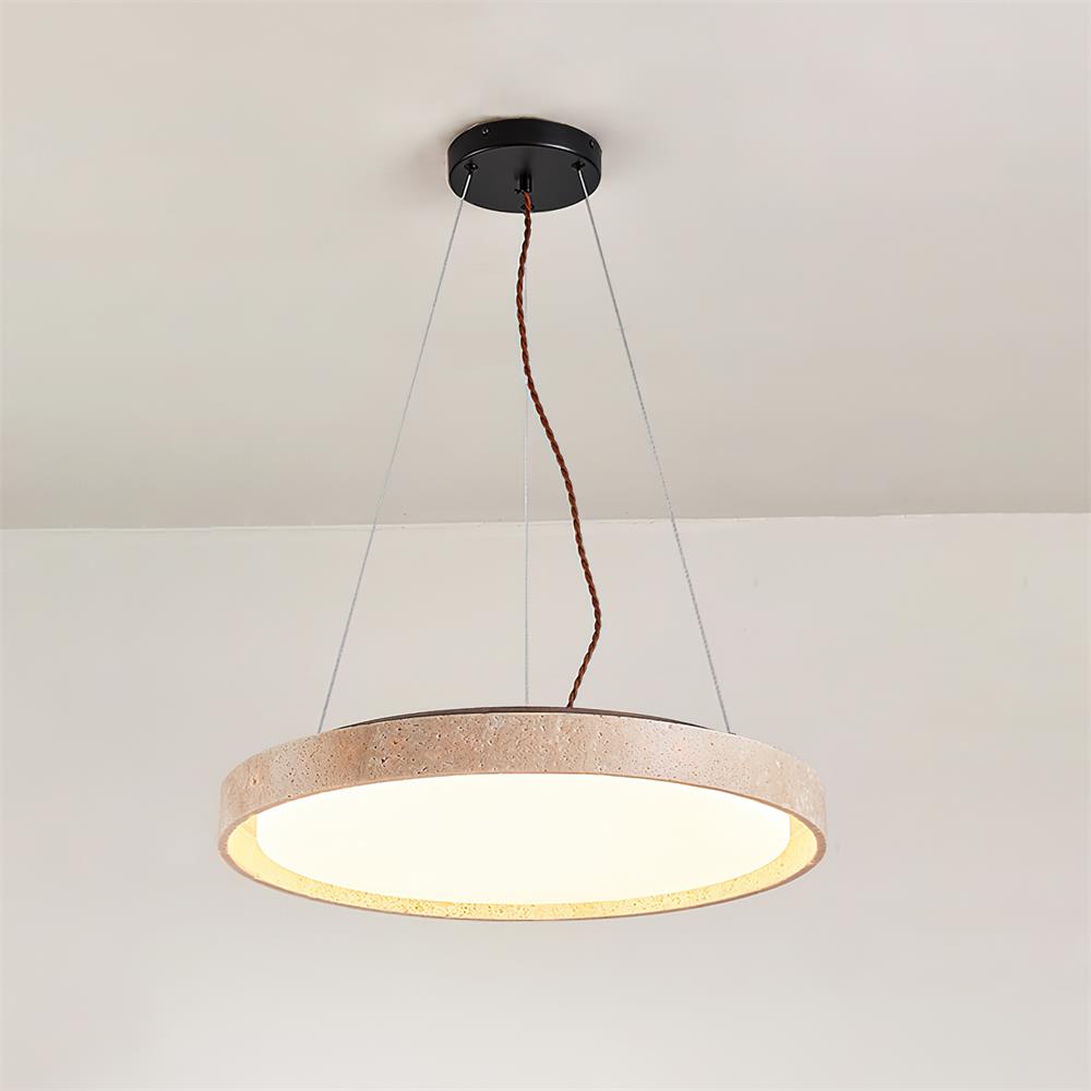 Ritta Pendant Light Travertine Ring-Neutral Decor