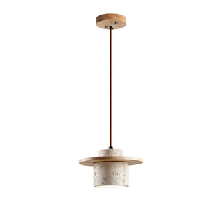 Elvaria Suspension Cylindre Disque en Travertin-Luire
