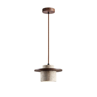 Elvaria Suspension Cylindre Disque en Travertin-Luire