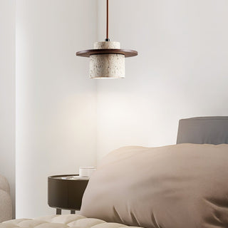 Elvaria Suspension Cylindre Disque en Travertin-Luire