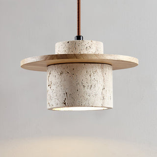 Elvaria Suspension Cylindre Disque en Travertin-Luire