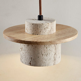 Elvaria Suspension Cylindre Disque en Travertin-Luire