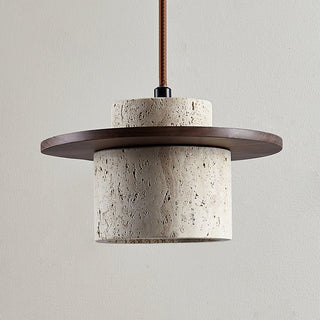 Elvaria Suspension Cylindre Disque en Travertin-Luire