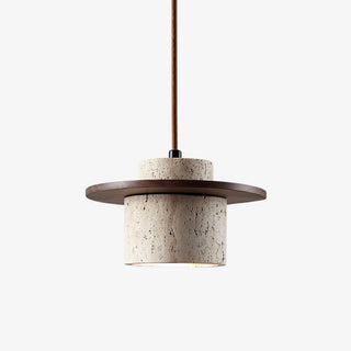 Elvaria Suspension Cylindre Disque en Travertin-Luire