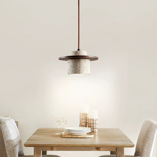 Elvaria Suspension Cylindre Disque en Travertin-Luire