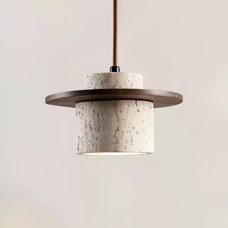 Elvaria Suspension Cylindre Disque en Travertin-Luire