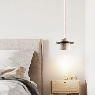 Elvaria Suspension Cylindre Disque en Travertin-Luire