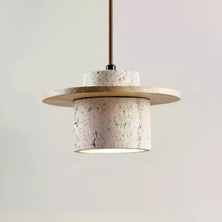 Elvaria Suspension Cylindre Disque en Travertin-Luire