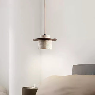 Elvaria Suspension Cylindre Disque en Travertin-Luire