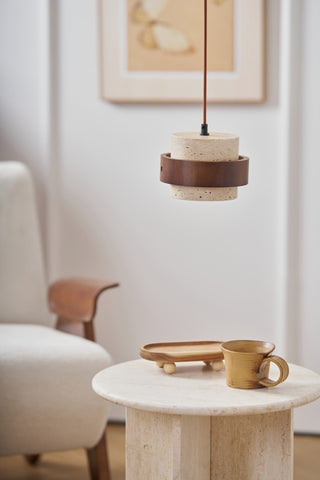 Cumirora Suspension Cylindre Superposé en Travertin
