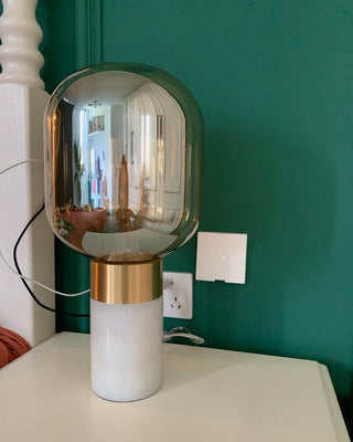 Aurdoren Lampe de Table en Verre Et Marbre Minimaliste