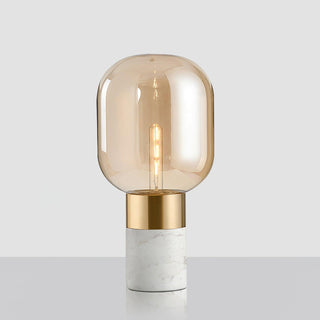 Aurdoren Lampe de Table en Verre Et Marbre Minimaliste