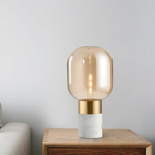 Aurdoren Lampe de Table en Verre Et Marbre Minimaliste