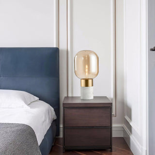 Aurdoren Lampe de Table en Verre Et Marbre Minimaliste