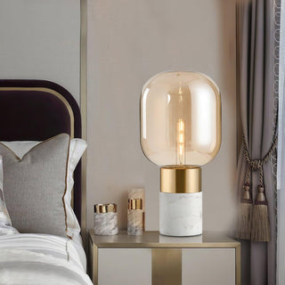 Aurdoren Lampe de Table en Verre Et Marbre Minimaliste