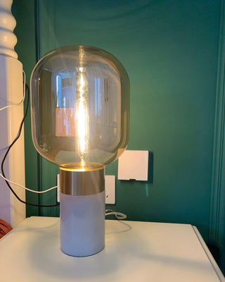 Aurdoren Lampe de Table en Verre Et Marbre Minimaliste