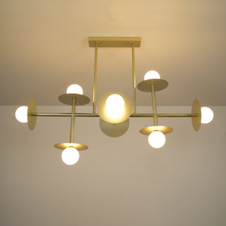 Lustra Lustre Strada en laiton et verre géométrique