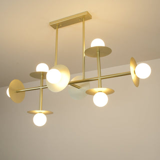 Lustra Lustre Strada en laiton et verre géométrique