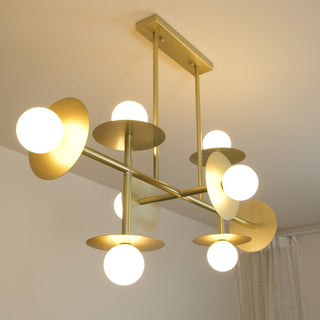 Lustra Lustre Strada en laiton et verre géométrique