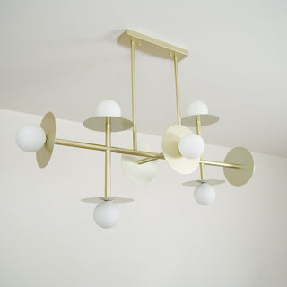 Lustra Lustre Strada en laiton et verre géométrique