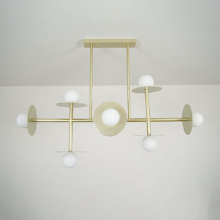 Lustra Lustre Strada en laiton et verre géométrique