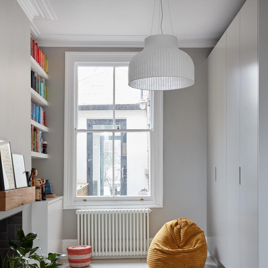 Pendant Light Silk Bell Shade Pleated Curved Modern Minimalist-Neutral Decor