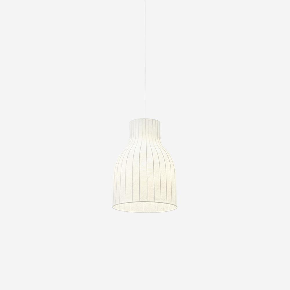 Pendant Light Silk Bell Shade Pleated Curved Modern Minimalist-Neutral Decor