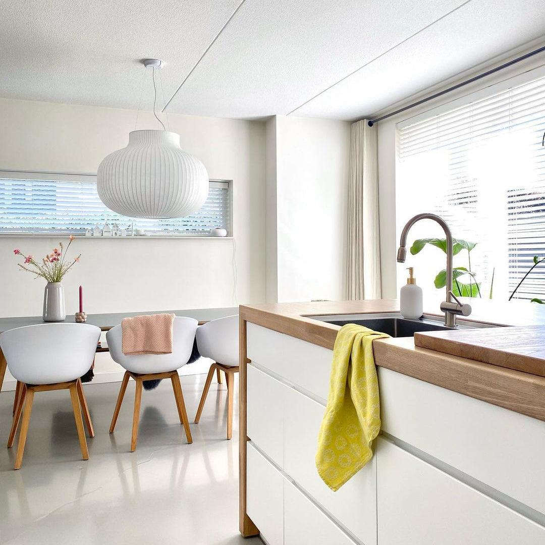 Pendant Light Silk Bell Shade Pleated Curved Modern Minimalist-Neutral Decor