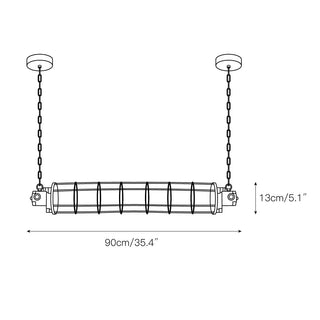 Ephael Moderne Ancien Minimaliste Tube Métal Suspension