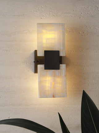 Strata Shift Alabaster Wall Lamp-Neutral Decor
