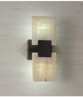 Strata Shift Alabaster Wall Lamp-Neutral Decor