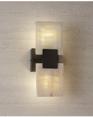 Strata Shift Alabaster Wall Lamp-Neutral Decor