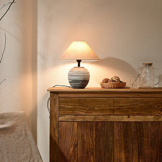 Striato Gradient Ceramic Table Lamp-Neutral Decor
