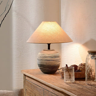 Striato Gradient Ceramic Table Lamp-Neutral Decor