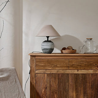 Striato Gradient Ceramic Table Lamp-Neutral Decor