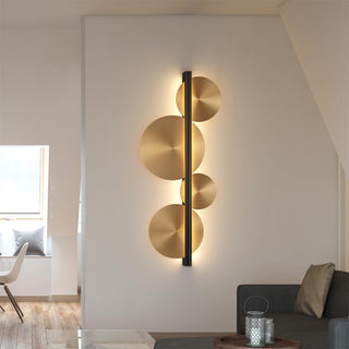 Lustra Applique Murale Dorée Circulaire Sculpturale-Luire