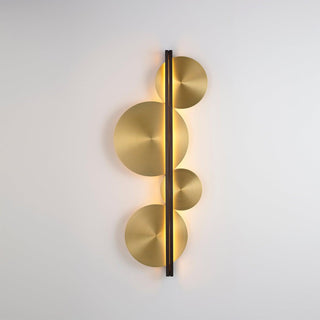 Lustra Applique Murale Dorée Circulaire Sculpturale-Luire