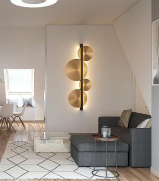Lustra Applique Murale Dorée Circulaire Sculpturale-Luire