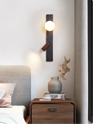 Nirv Beam Noir Travertin Applique Murale Moderne