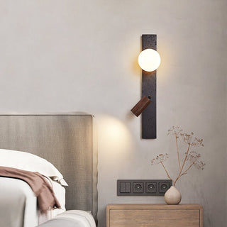 Nirv Beam Noir Travertin Applique Murale Moderne