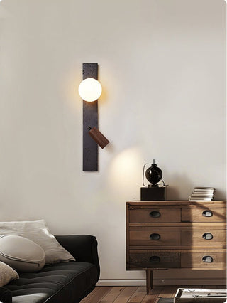 Nirv Beam Noir Travertin Applique Murale Moderne