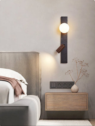 Nirv Beam Noir Travertin Applique Murale Moderne