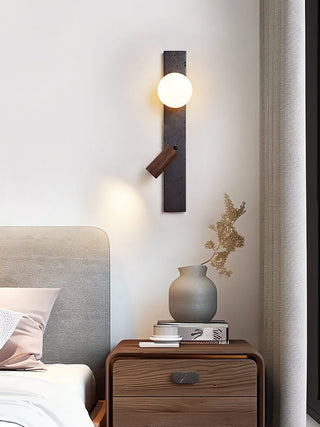 Nirv Beam Noir Travertin Applique Murale Moderne