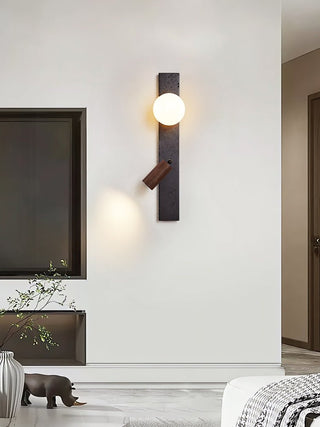 Nirv Beam Noir Travertin Applique Murale Moderne