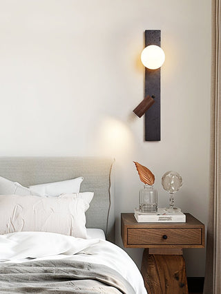 Nirv Beam Noir Travertin Applique Murale Moderne