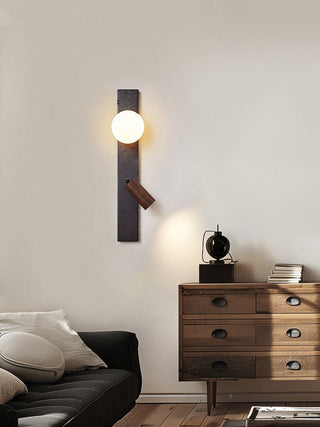 Nirv Beam Noir Travertin Applique Murale Moderne